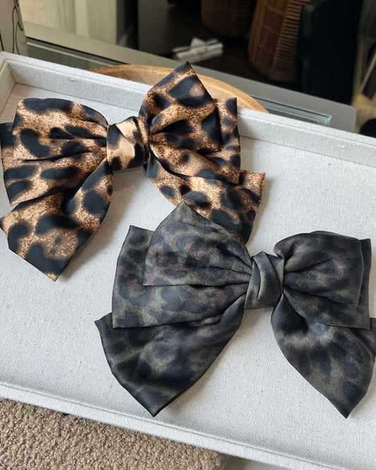 Leopard Hair Bows