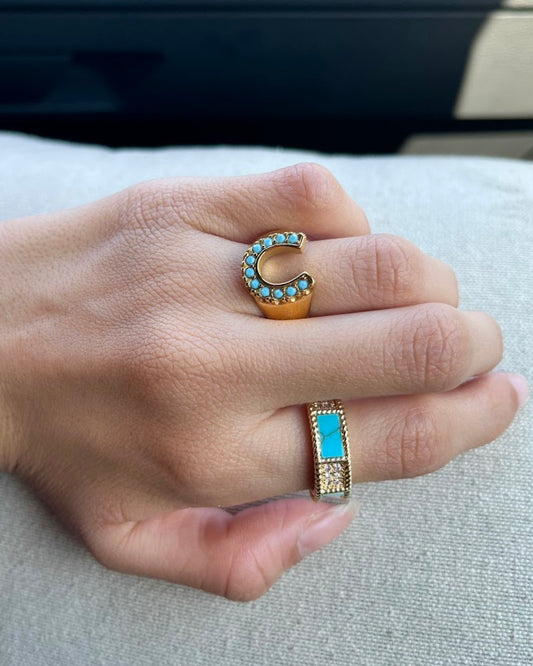 Turquoise Horseshoe Ring