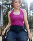 Checkered Berry Halter Bodysuit