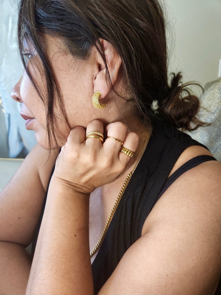 Dome Gold Earrings