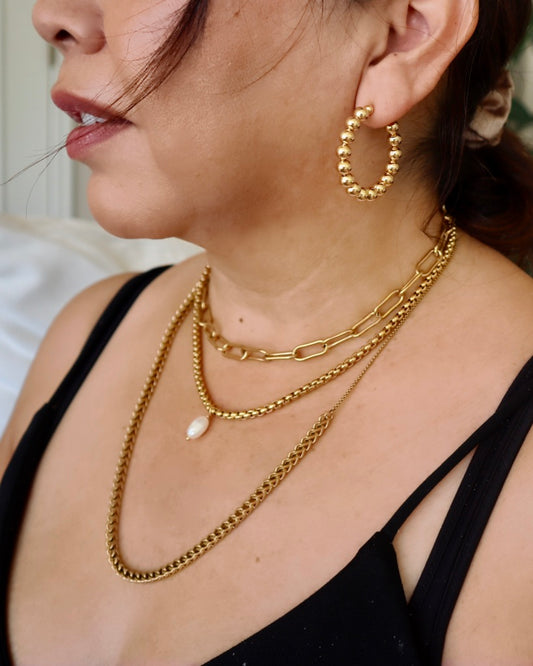 Liza Paperclip Gold Link Necklace