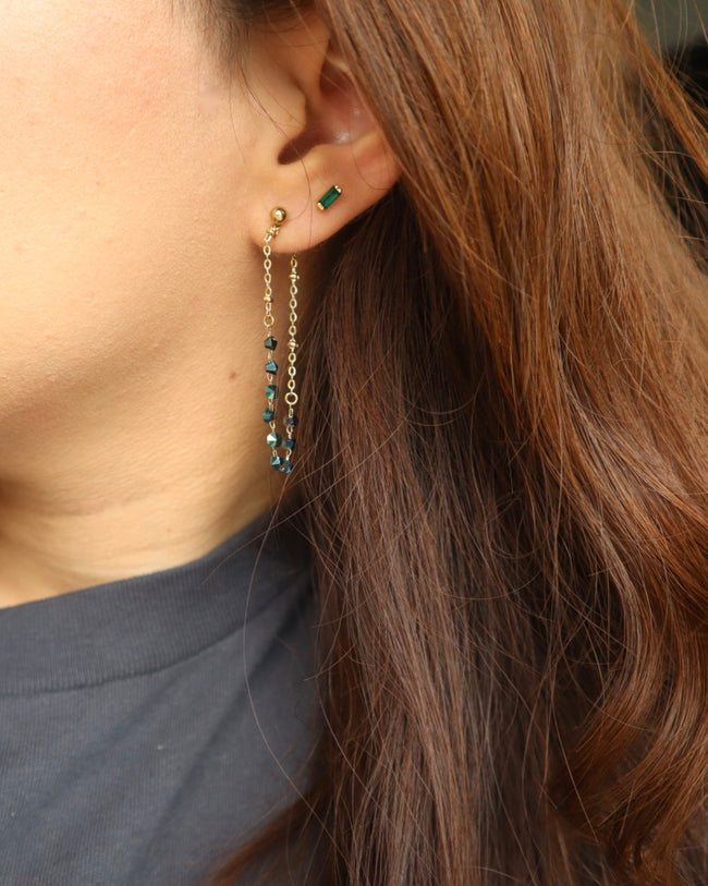 Iridescent Green Beaded Chain