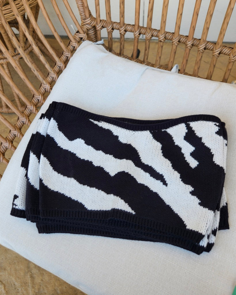 Jodie Zebra Knit Tube Top