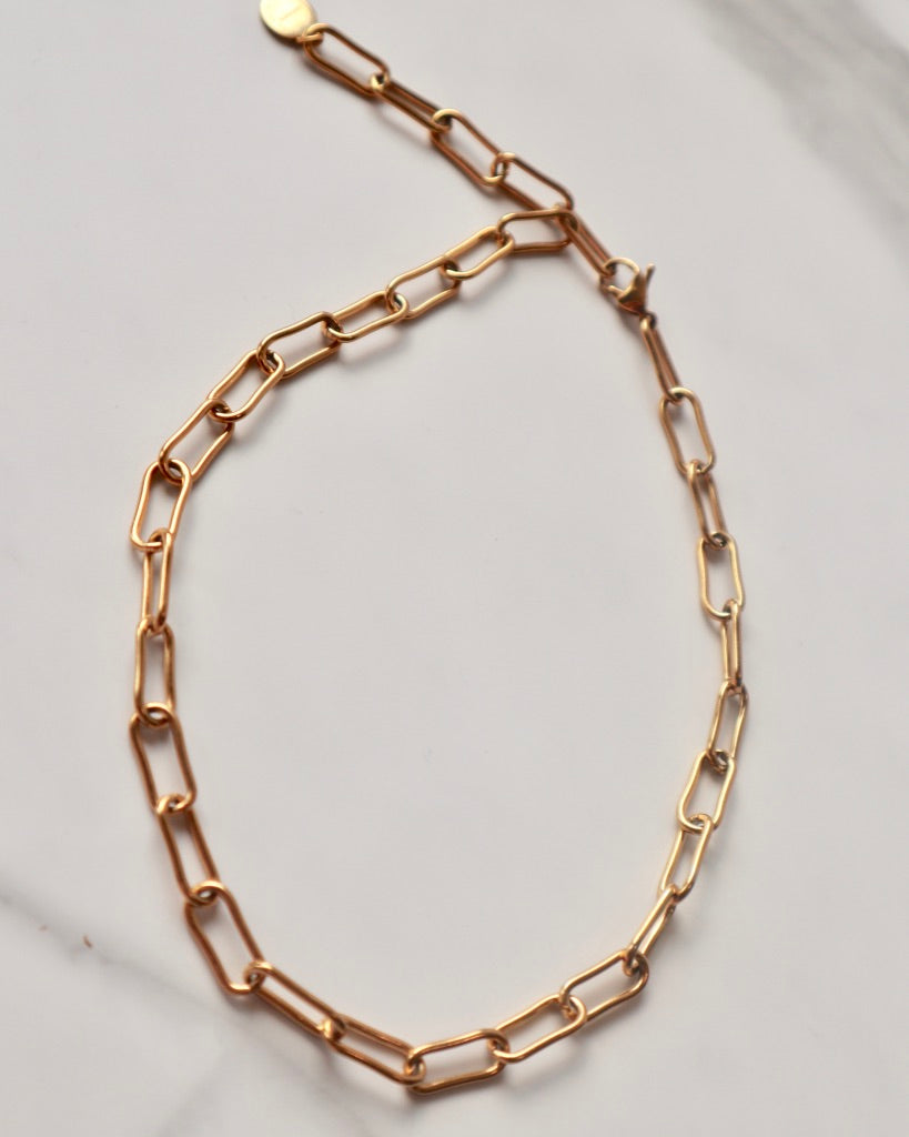 Liza Paperclip Gold Link Necklace