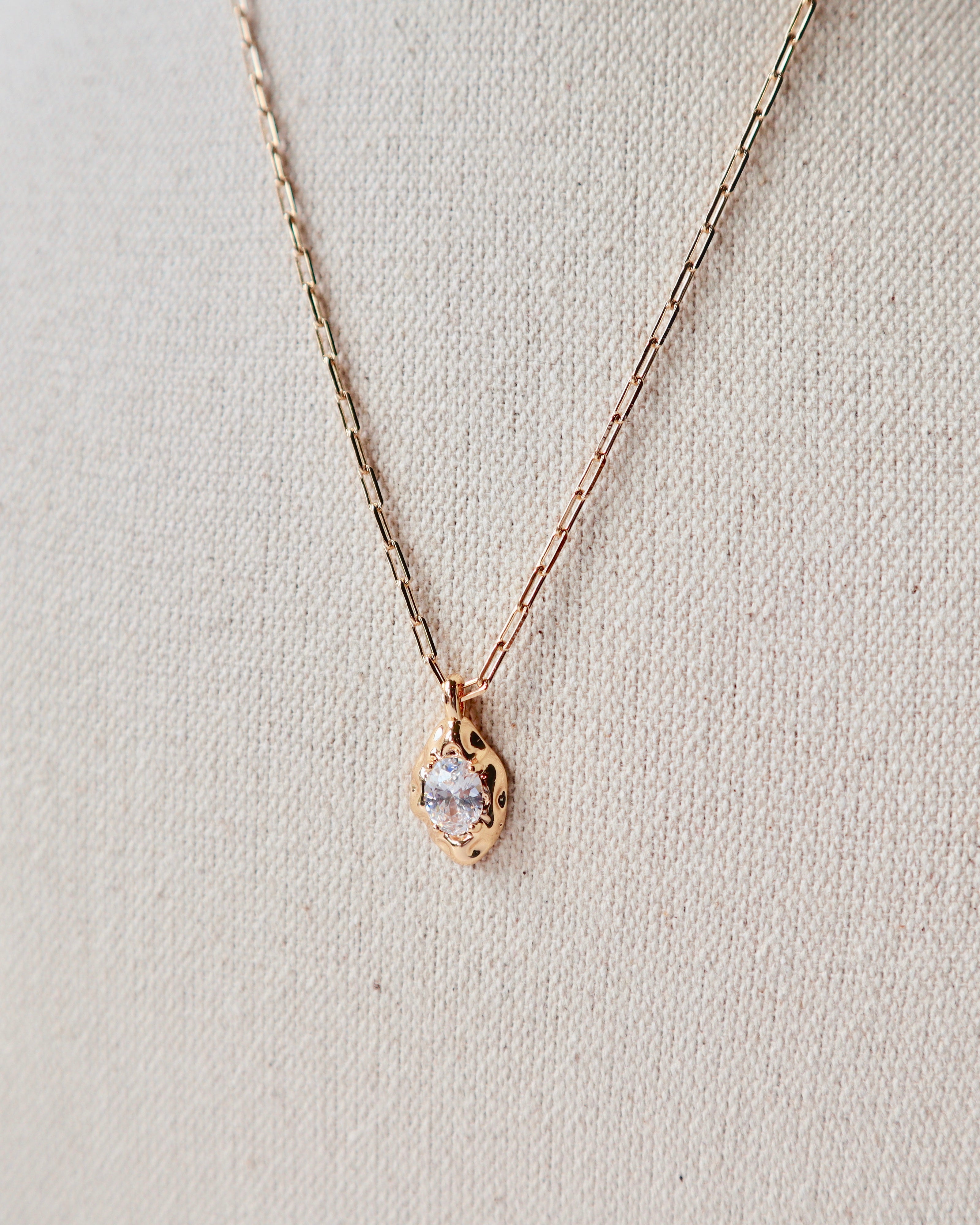 Glass Rock Gold Necklace