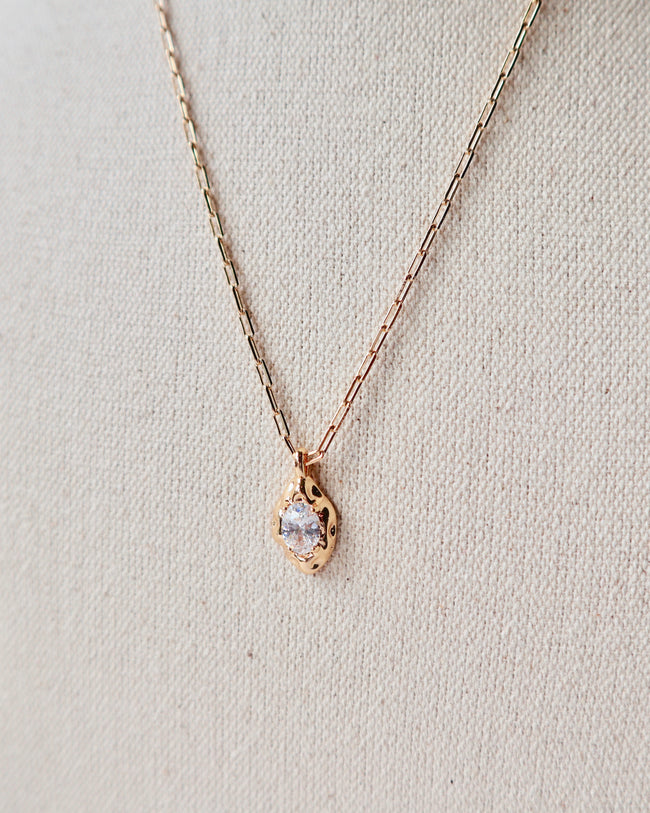 Glass Rock Gold Necklace