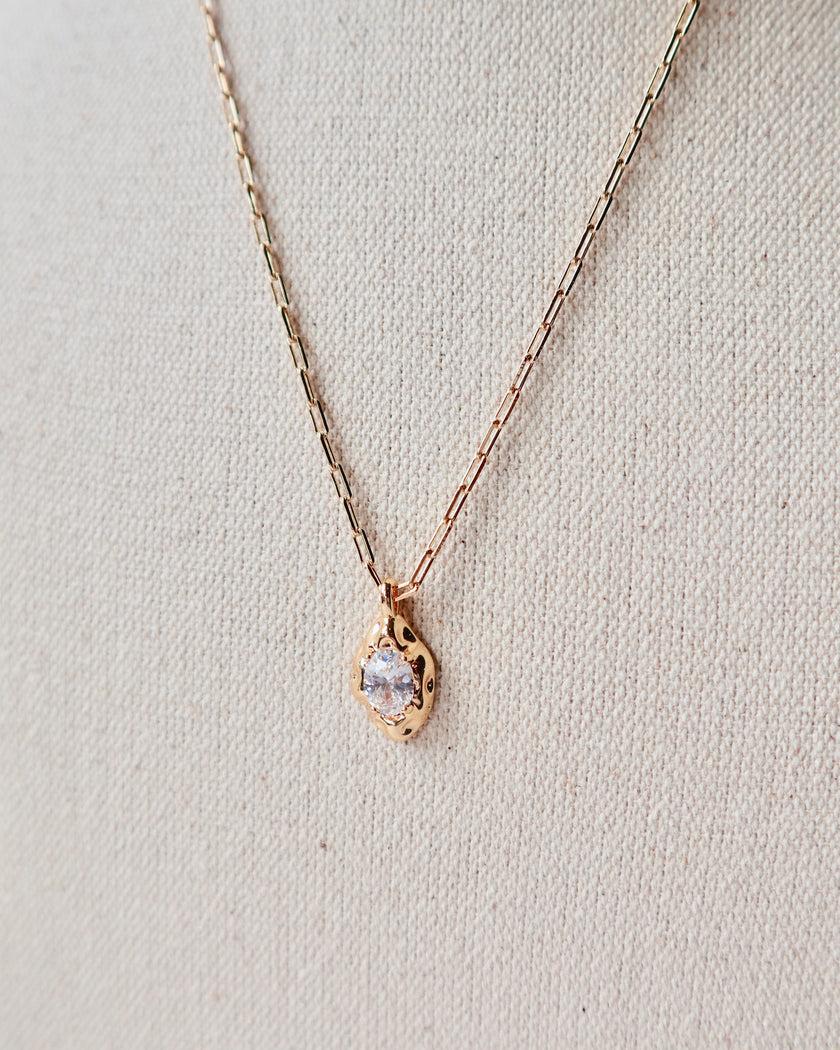 Glass Rock Gold Necklace