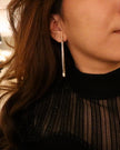 Serenity Long Rhinestone Drop Earrings
