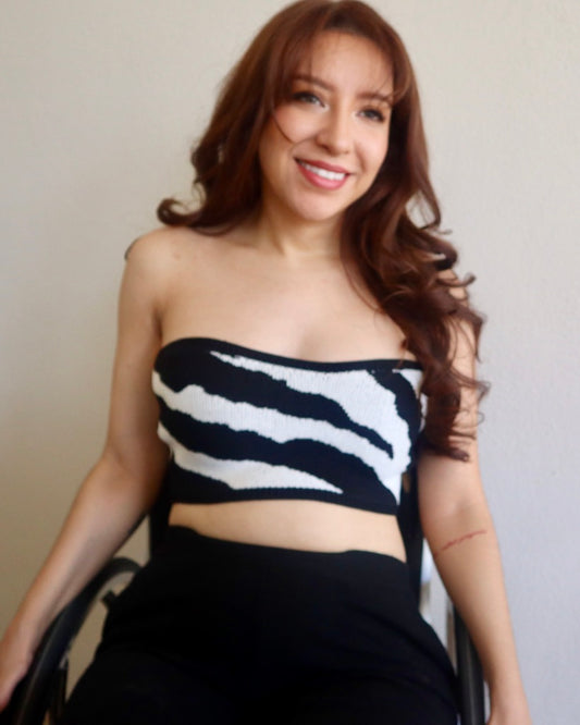 Jodie Zebra Knit Tube Top