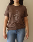 Women with Wheel Power Womens fitted brown Tshirtt
