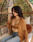 Ryle Buttoned Shirt Bralette Two Piece Set